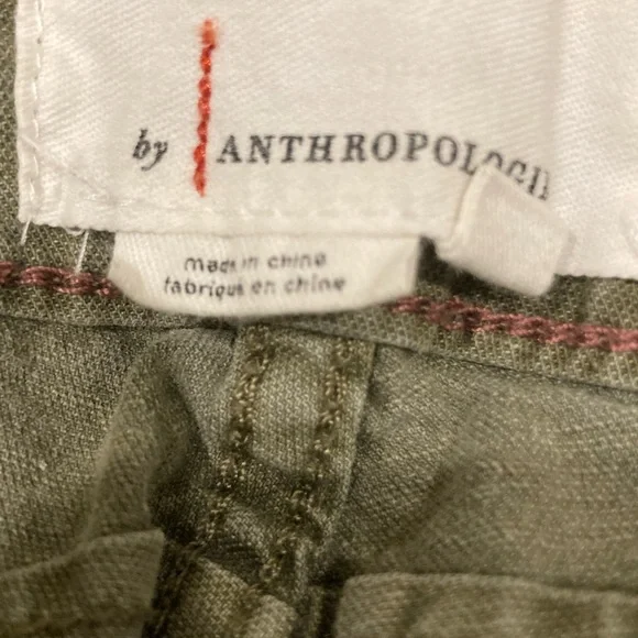 By Anthropologie Size 25 Embroidered  Stitched Cropped Ankle Trouser Pants Boho - Picture 4 of 16